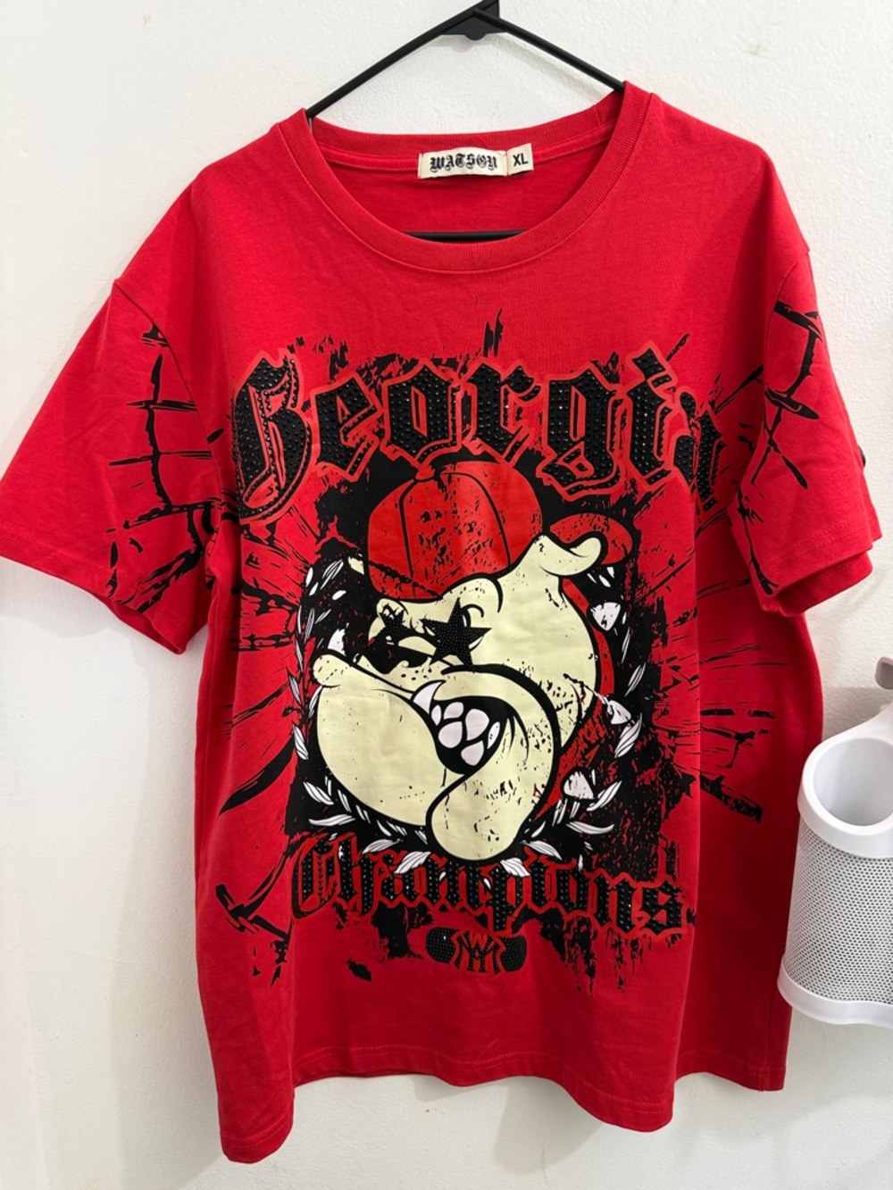 Watson studios - Red Graphic Bulldog Tee